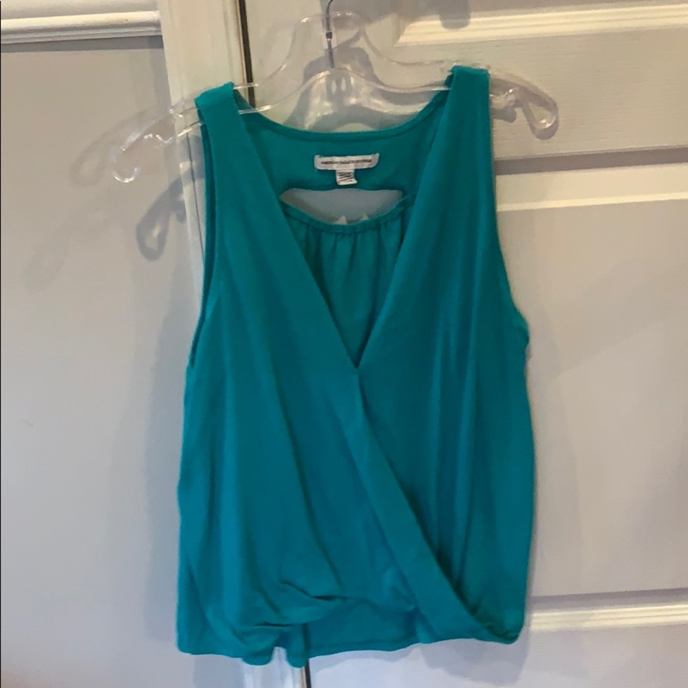 Green cross-cross American eagle tank top